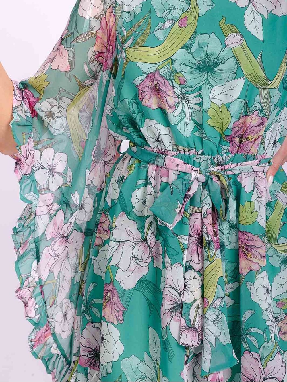 The Clothing Company Floral Teal and Pink Mini Dress - Picture 3 of 9